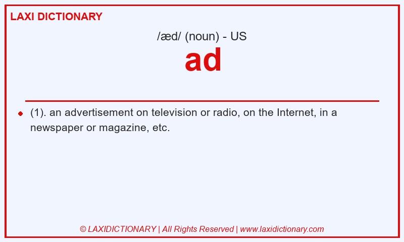 Definition ad in American English