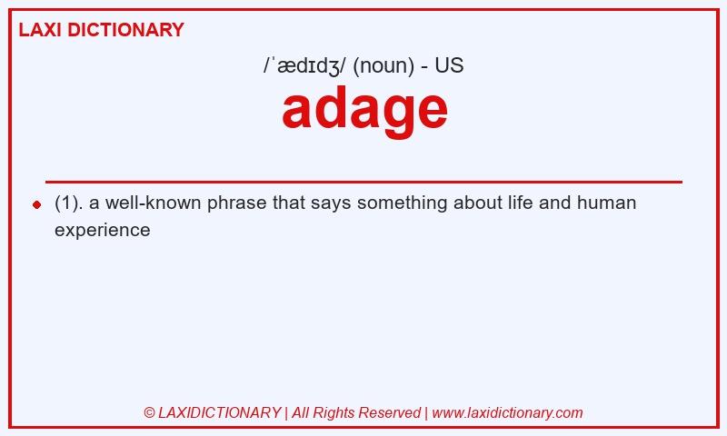 Definition adage in American English