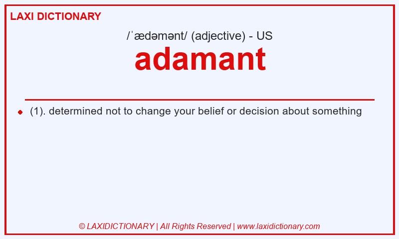 Definition adamant in American English