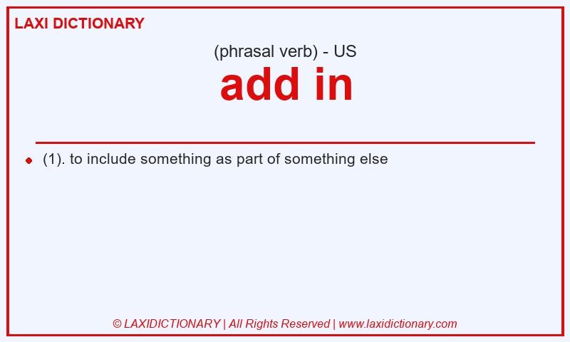 Definition add in in American English