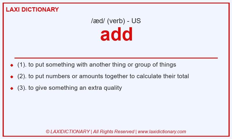 Definition add in American English