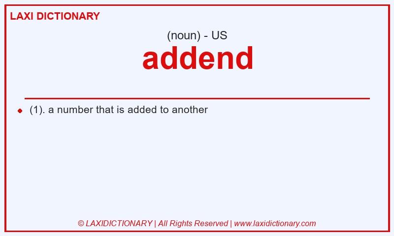 Definition addend in American English