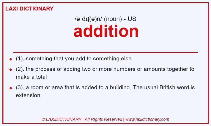 Definition addition in American English