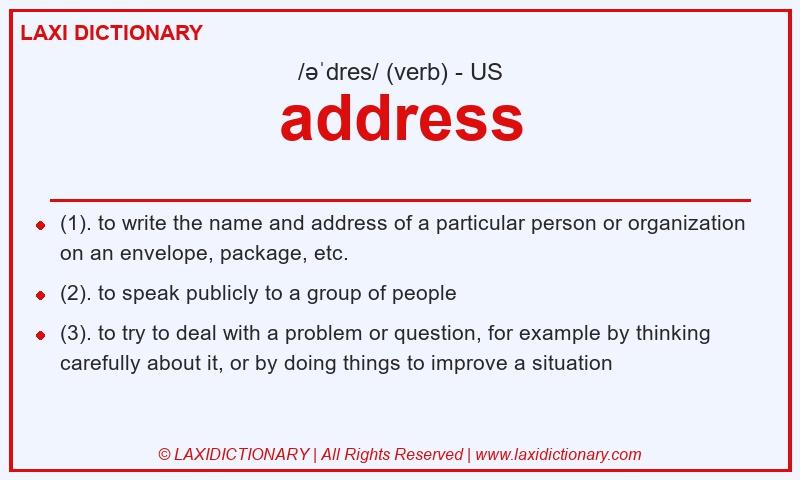 Definition address in American English