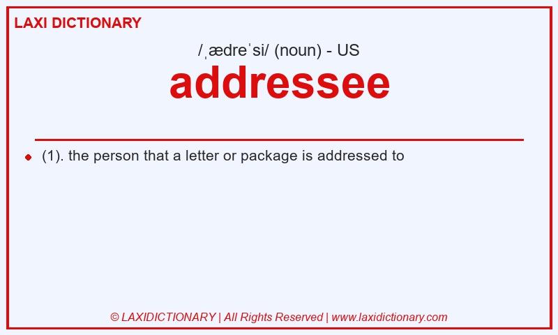 Definition addressee in American English