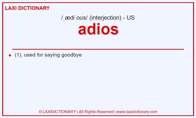 Definition adios in American English