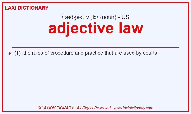 Definition adjective law in American English