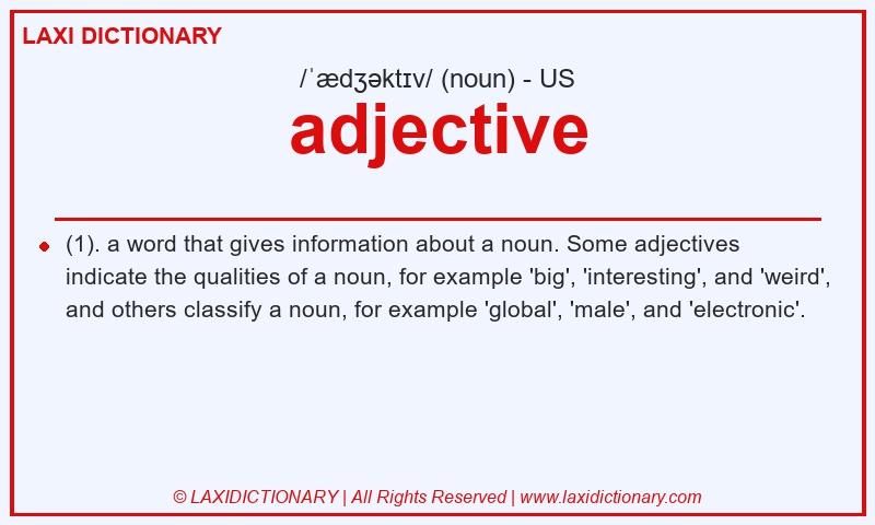 Definition adjective in American English