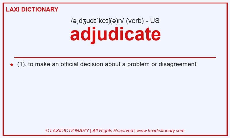 Definition adjudicate in American English