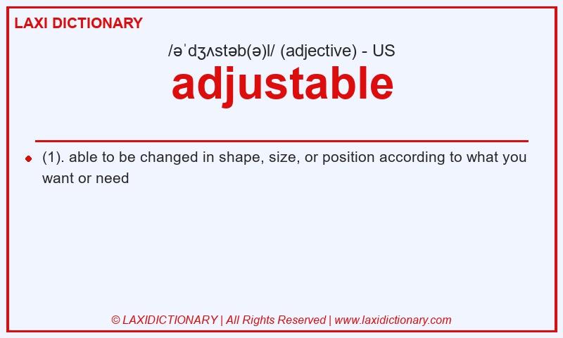 Definition adjustable in American English