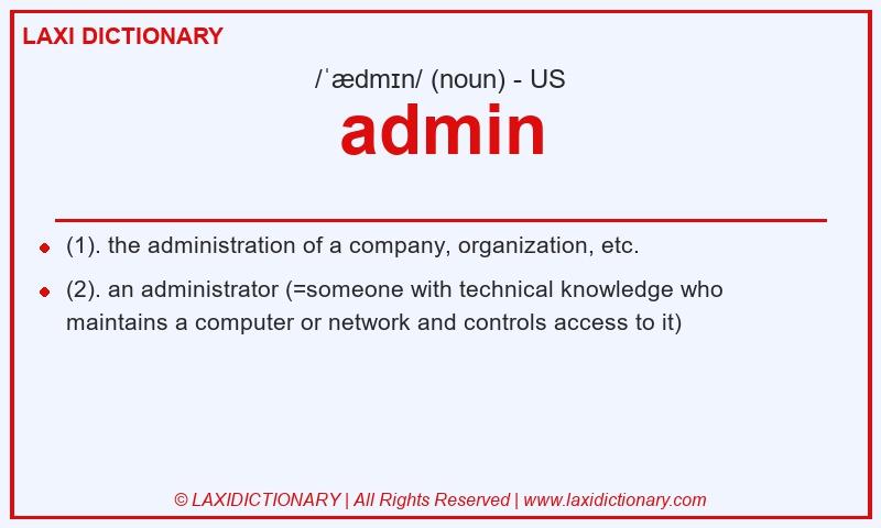 Definition admin in American English