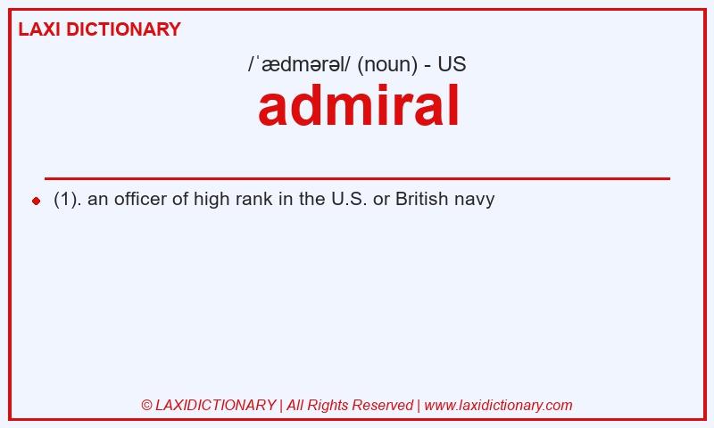 Definition admiral in American English