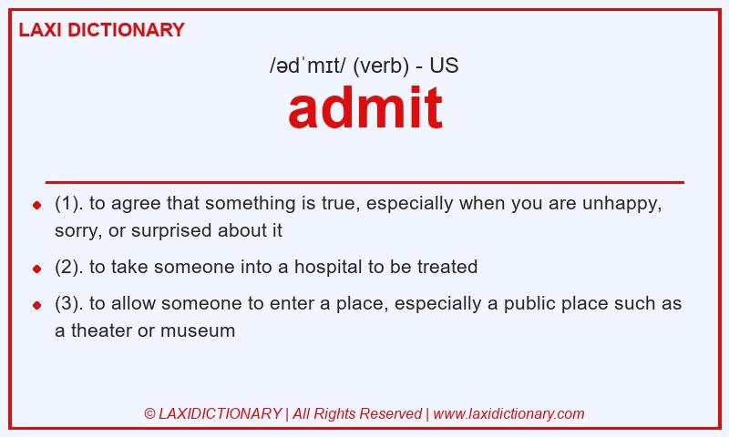 Definition admit in American English