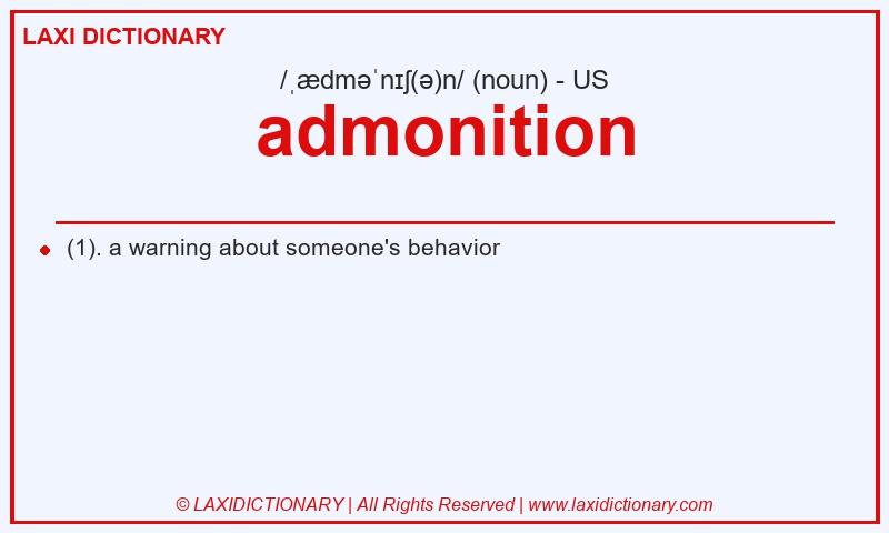 Definition admonition in American English
