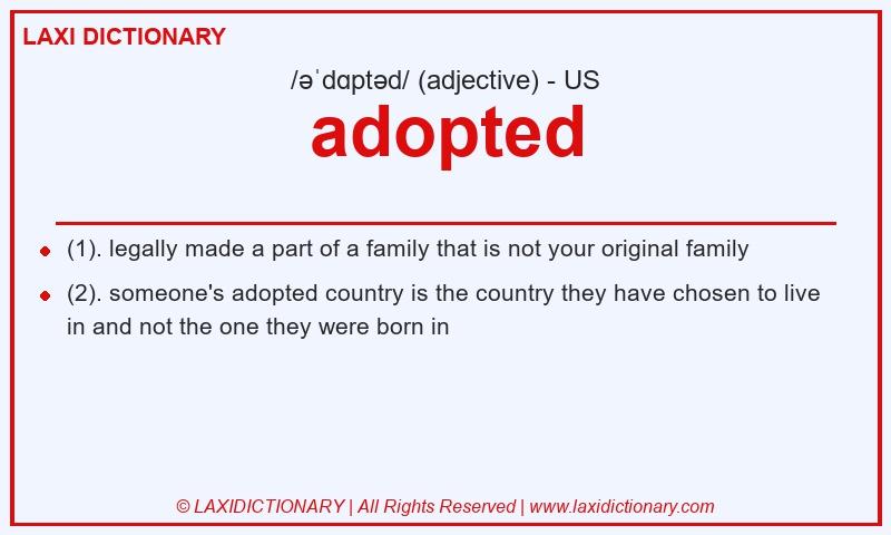 Definition adopted in American English