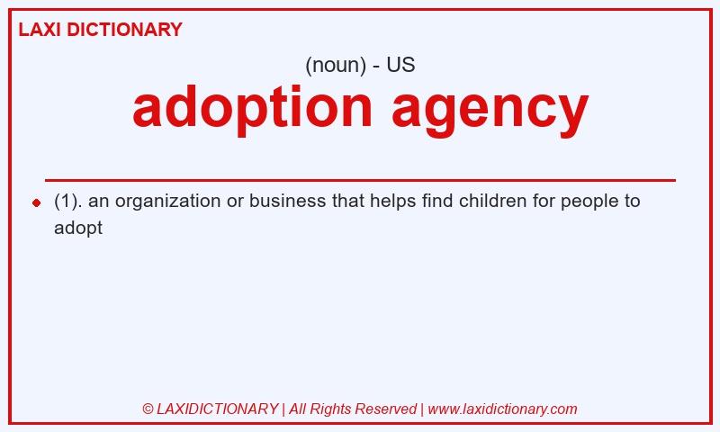 Definition adoption agency in American English