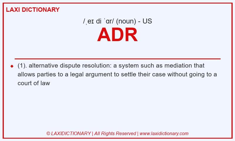 Definition ADR in American English