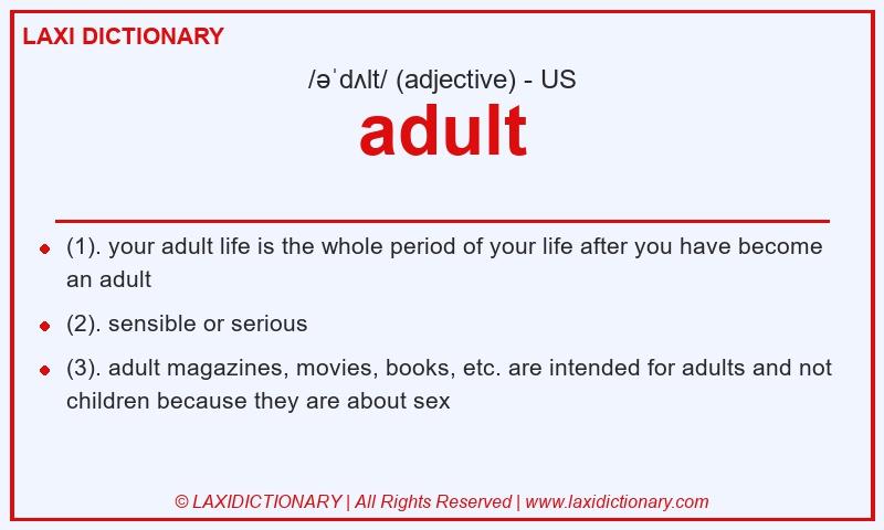 Definition adult in American English