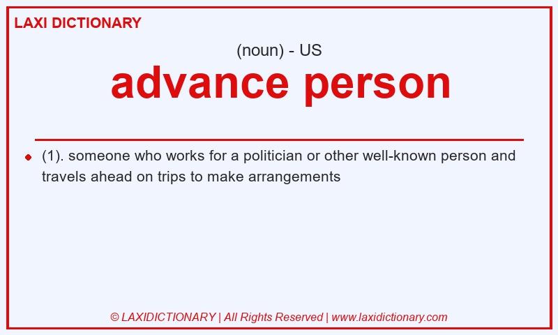 Definition advance person in American English