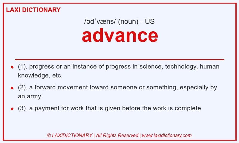 Definition advance in American English