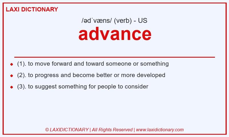 Definition advance in American English