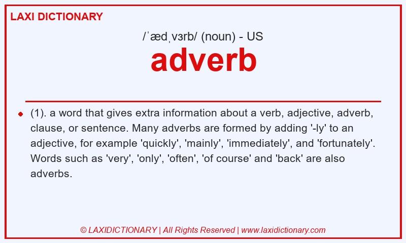 Definition adverb in American English