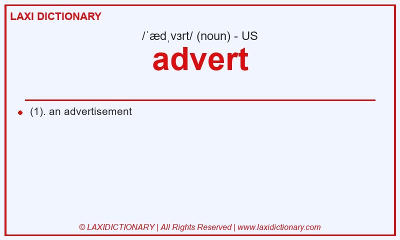 Definition advert in American English