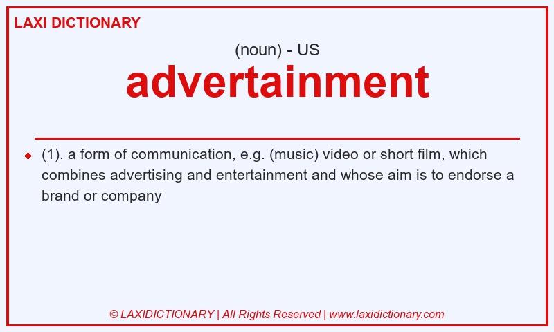 Definition advertainment in American English
