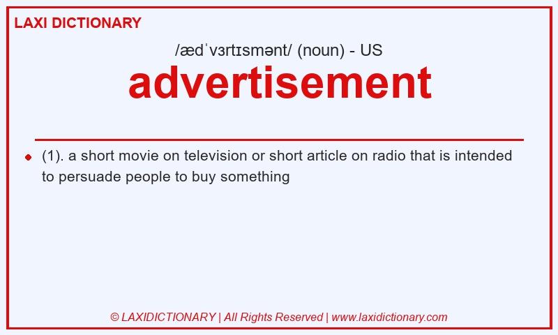 Definition advertisement in American English