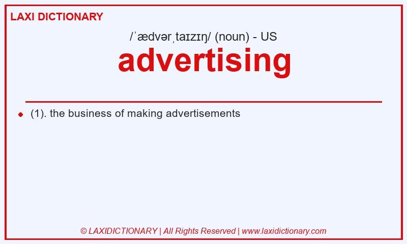Definition advertising in American English