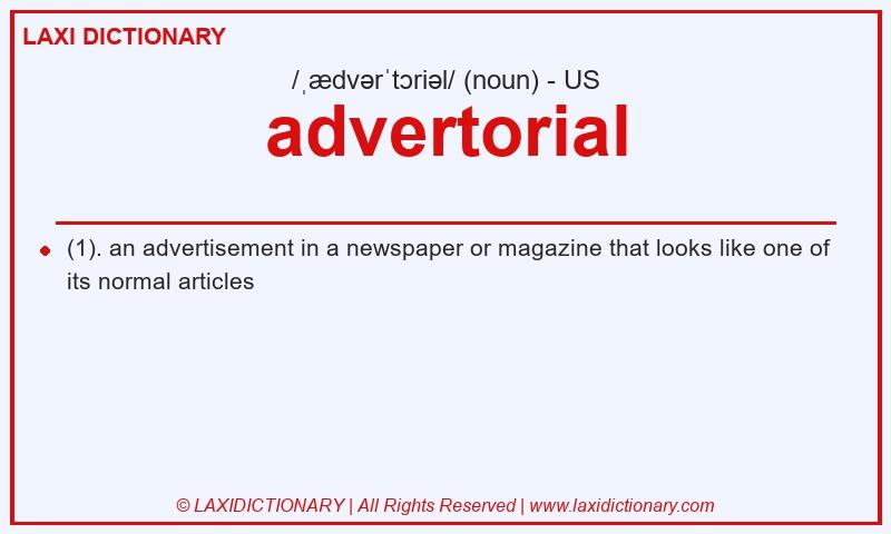 Definition advertorial in American English