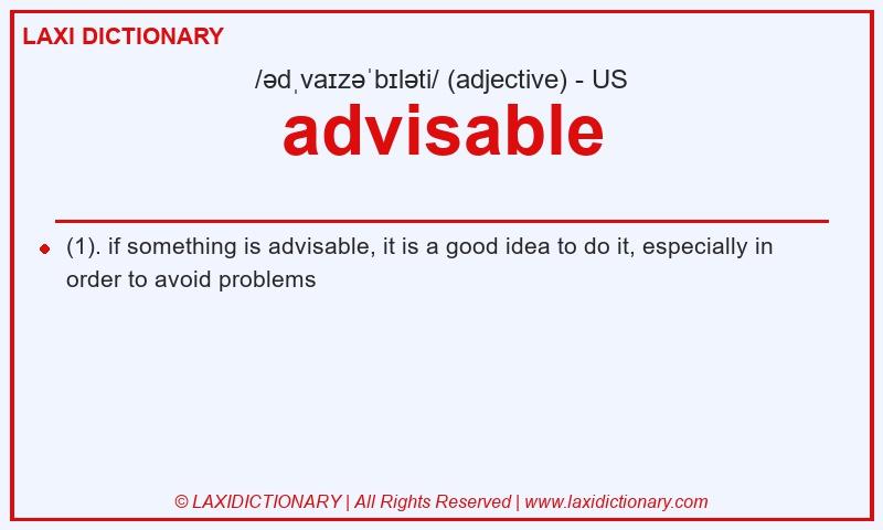 Definition advisable in American English
