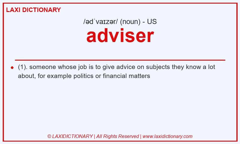 Definition adviser in American English