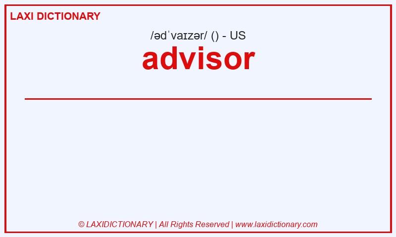Definition advisor in American English