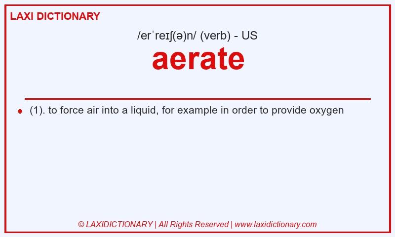 Definition aerate in American English