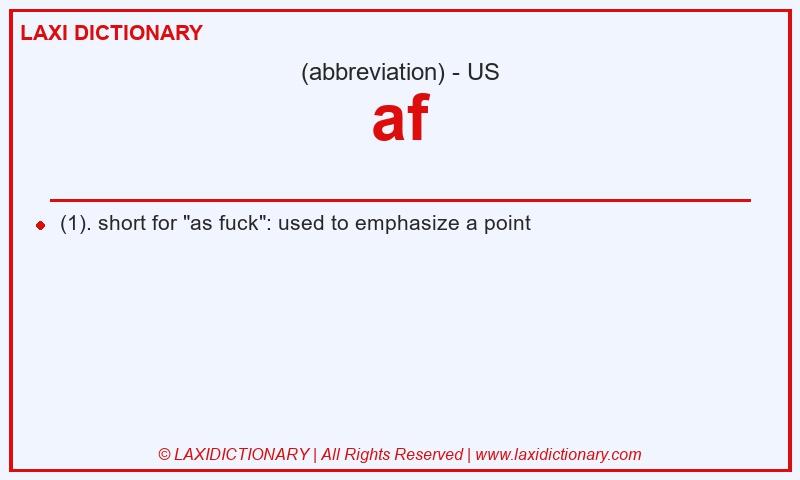 Definition af in American English