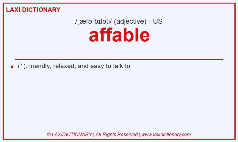 Definition affable in American English