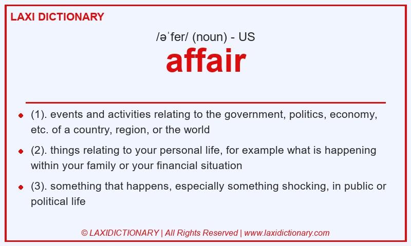 Definition affair in American English