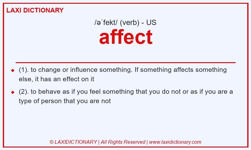 Definition affect in American English