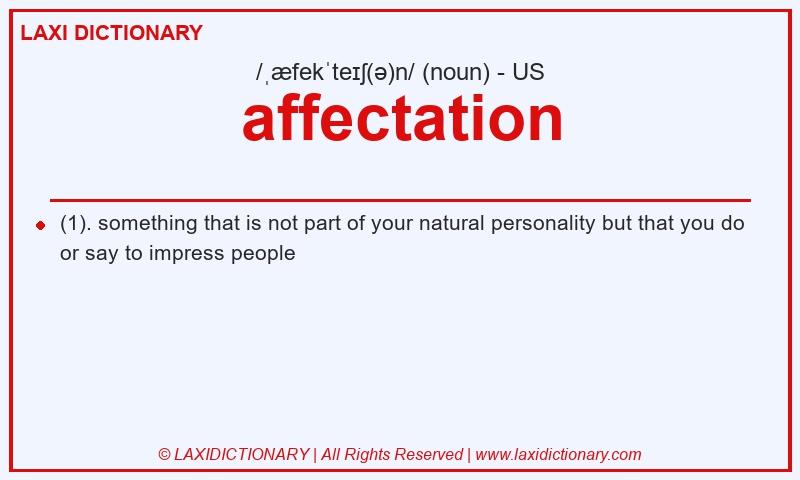 Definition affectation in American English