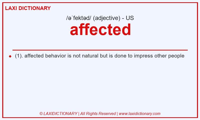 Definition affected in American English