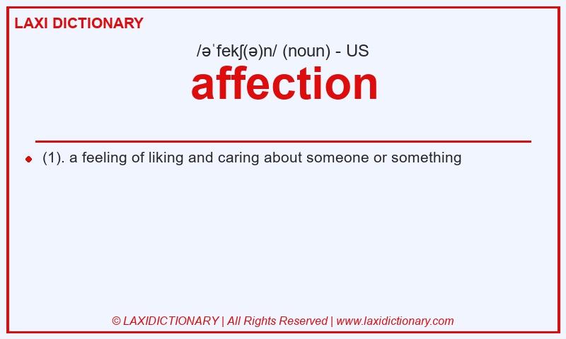 Definition affection in American English