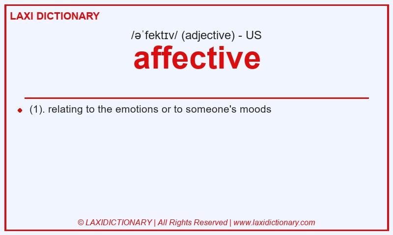 Definition affective in American English