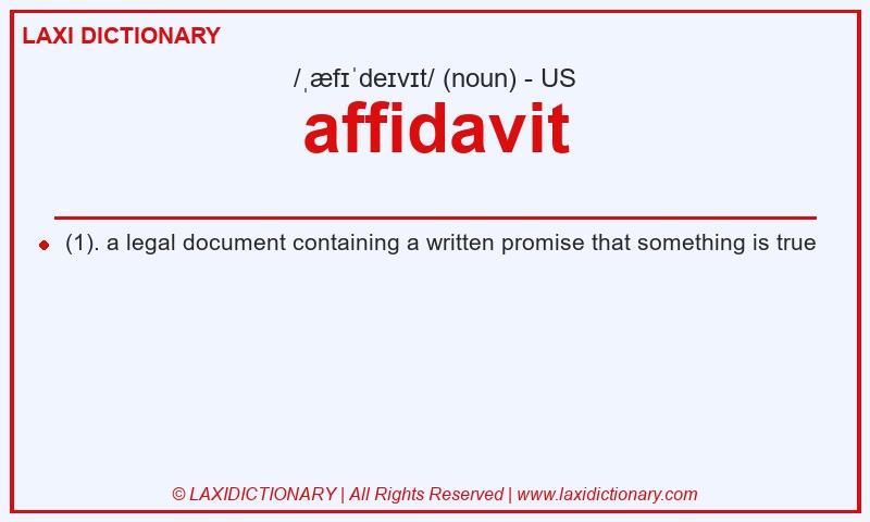 Definition affidavit in American English