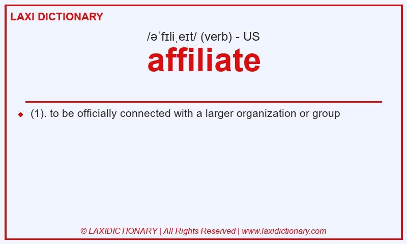 Definition affiliate in American English