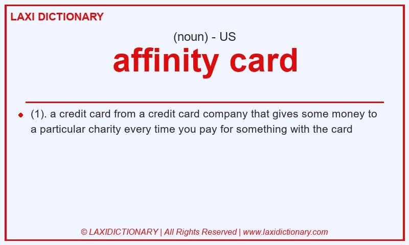 Definition affinity card in American English