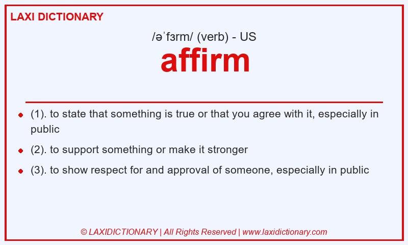 Definition affirm in American English