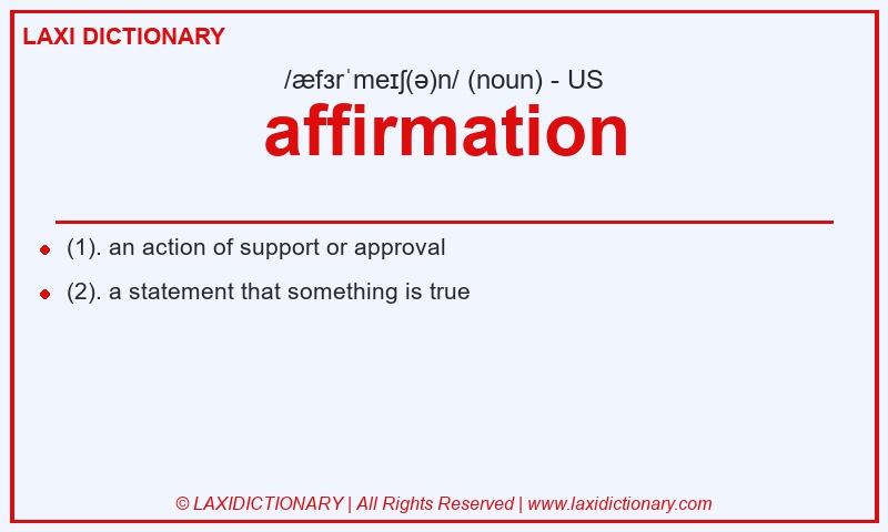 Definition affirmation in American English