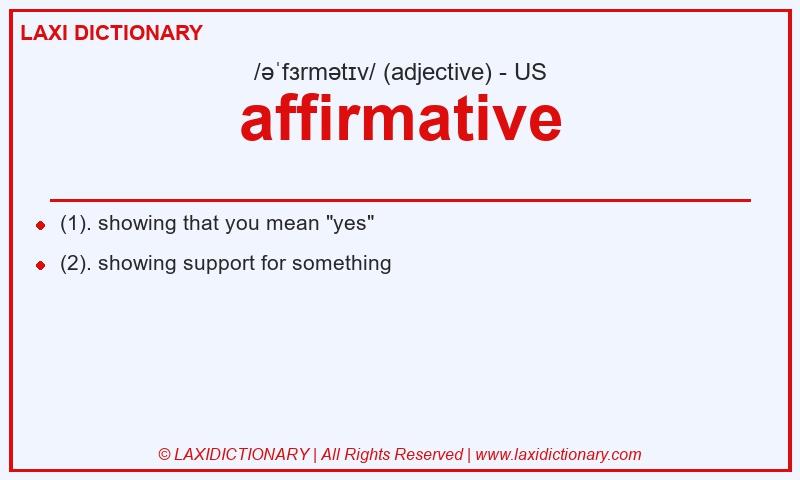 Definition affirmative in American English