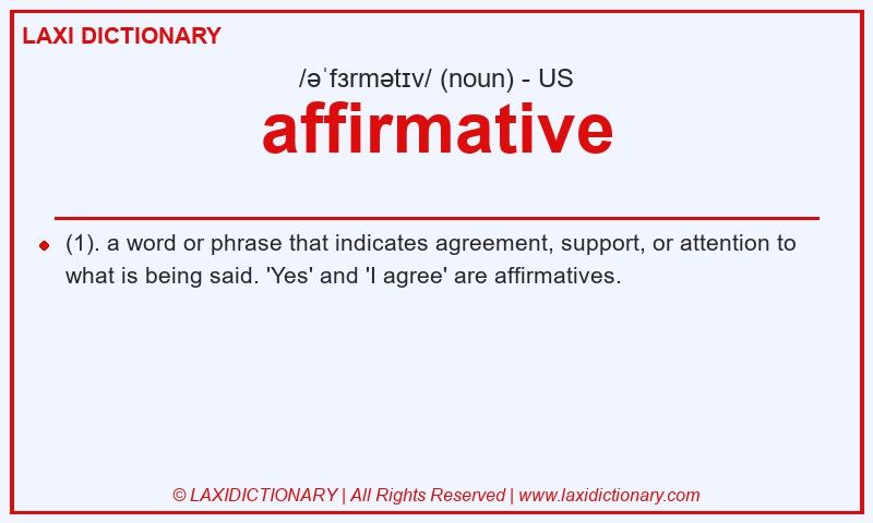 Definition affirmative in American English